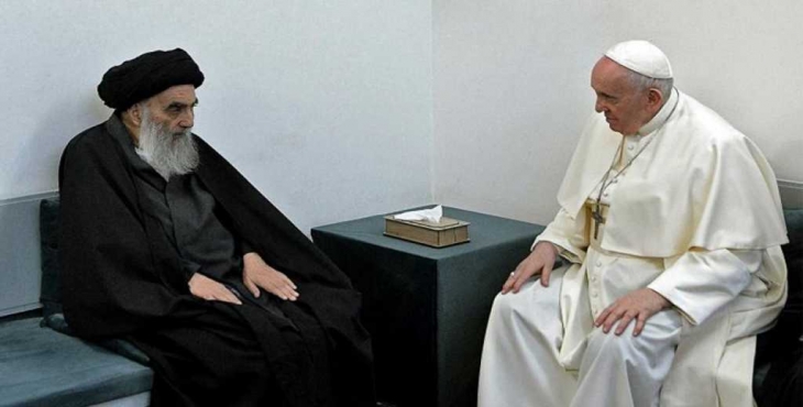 La verité sur la visite du pape à Najaf chez l'ayatollah Sistani
